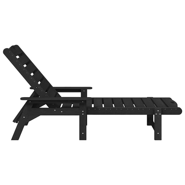 Sonnenliege 2er Set Schwarz Polyethylen