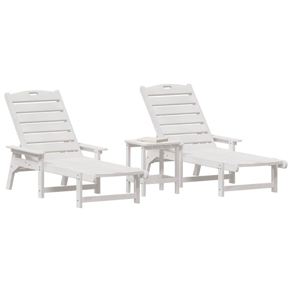 Sonnenliege 3er Set Weiß Polyethylen