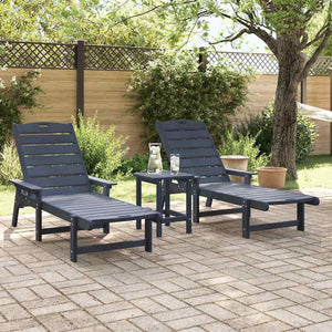 Marineblaue Sonnenliege 3er Set Polyethylen