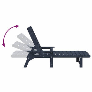 Marineblaue Sonnenliege 3er Set Polyethylen