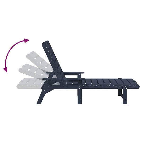 Marineblaue Sonnenliege 3er Set Polyethylen