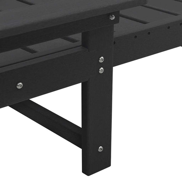 Schwarze Polyethylen Sonnenliege, 3er Set