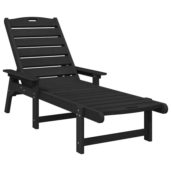 Schwarze Polyethylen Sonnenliege, 3er Set