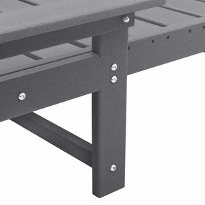 3er Set Sonnenliege Hellgrau Polyethylen