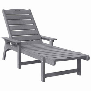 3er Set Sonnenliege Hellgrau Polyethylen