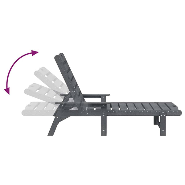 3er Set Sonnenliege Hellgrau Polyethylen