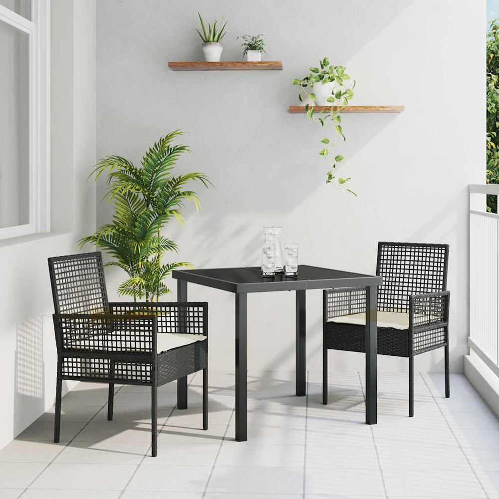 vidaXL Garden Chairs 2 pcs Black 55 x 53 x 85 cm Poly Rattan