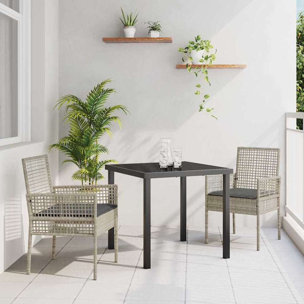 vidaXL Garden Chairs 2 pcs Light Gray 55 x 53 x 85 cm Poly Rattan