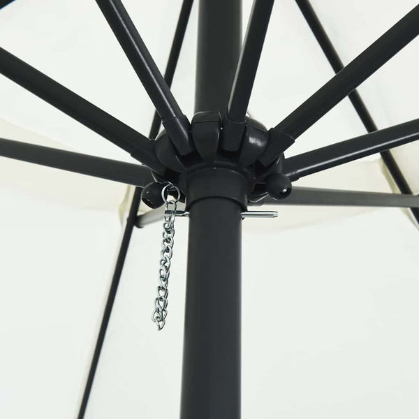 vidaXL Garden Parasol Sand 394 x 394 x 248 cm Polyester and Steel