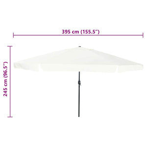 vidaXL Garden Parasol Sand 394 x 394 x 248 cm Polyester and Steel