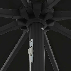 vidaXL Garden Umbrella Black 395 x 395 x 245 cm Polyester