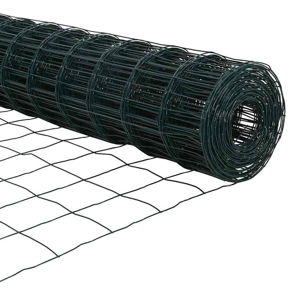 vidaXL Euro Fence Green 1.6 x 10m PVC-Coated Iron