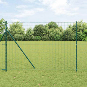 vidaXL Euro Fence Green 1.6 x 10m PVC-Coated Iron