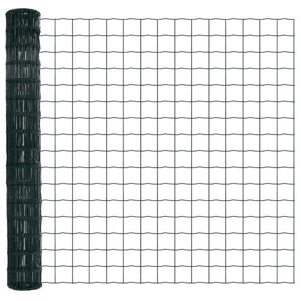 vidaXL Euro Fence Green 1.6 x 10m PVC-Coated Iron