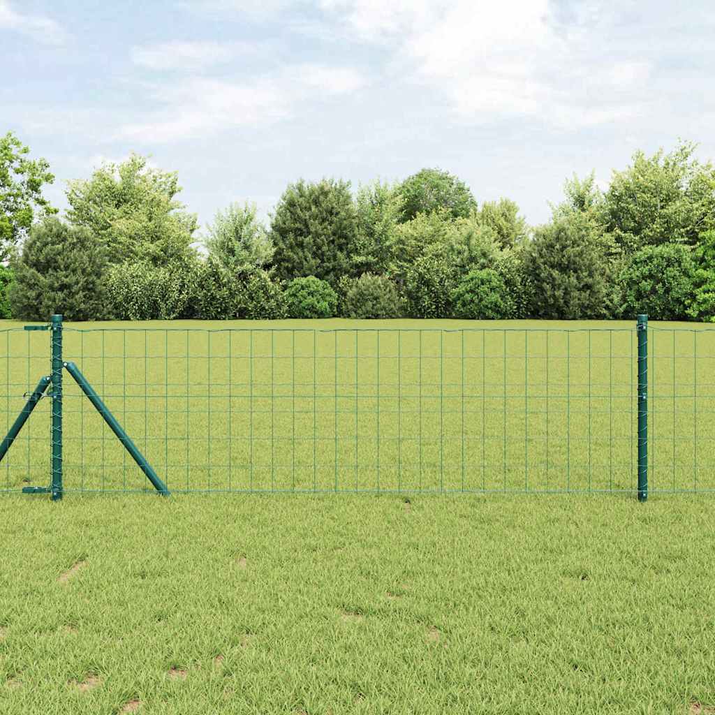 vidaXL Euro Fence Green 0.8 x 25 m PVC-Coated Iron