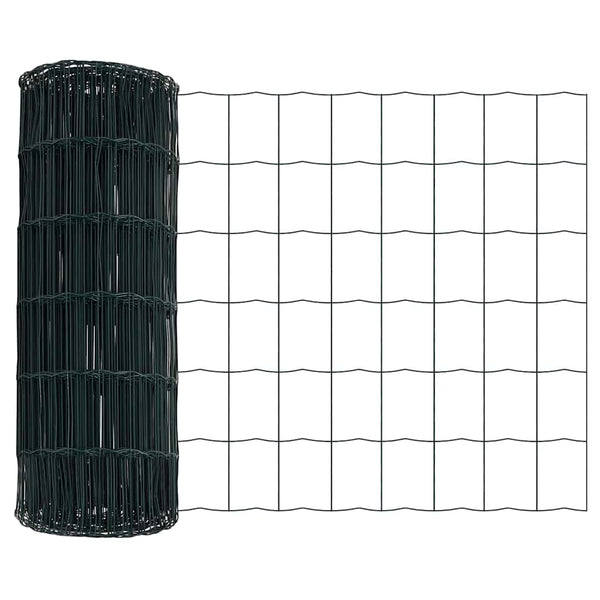 vidaXL Euro Fence Green 0.8 x 25 m PVC-Coated Iron