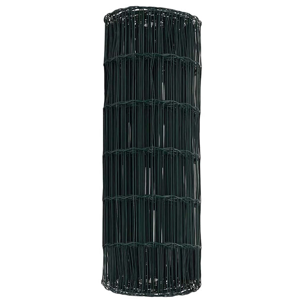 vidaXL Euro Fence Green 0.8 x 25 m PVC-Coated Iron