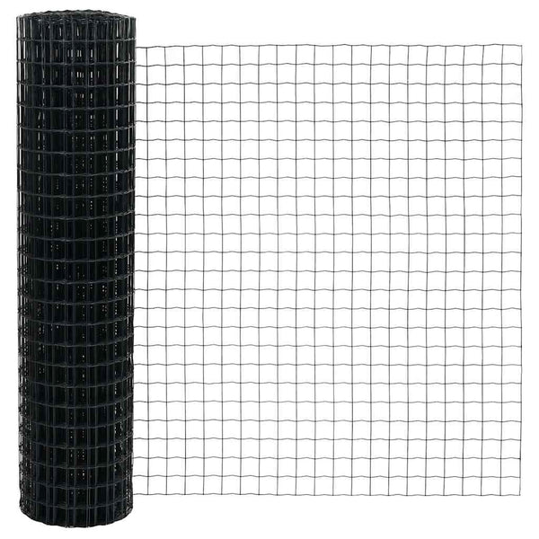 vidaXL Euro Fence Grey 1.2 x 10 m PVC-Coated Iron