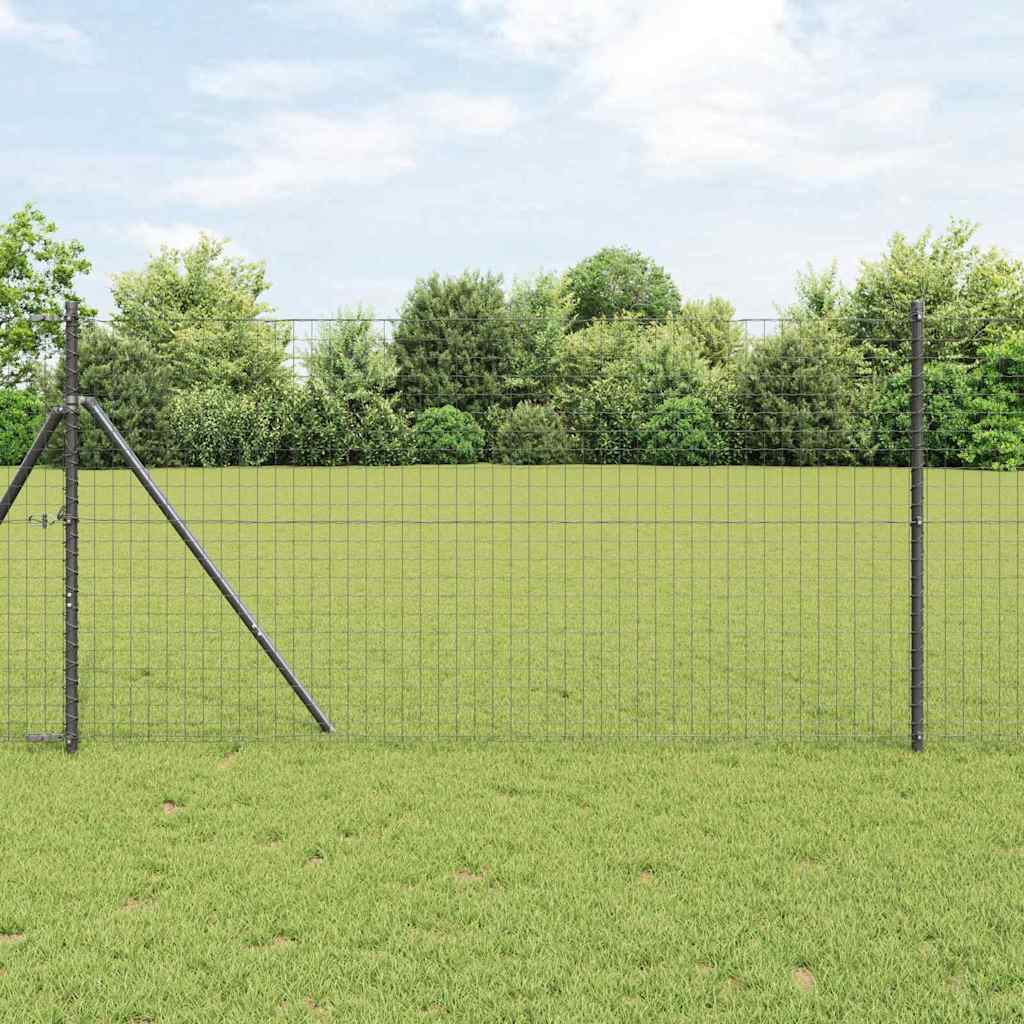 vidaXL Euro Fence Grey 1.4 x 10 m PVC-coated Iron