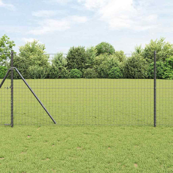 vidaXL Euro Fence Grey 1.4 x 10 m PVC-coated Iron