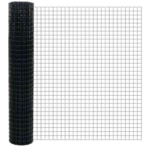 vidaXL Euro Fence Grey 1.6 x 10 m PVC-Coated Iron