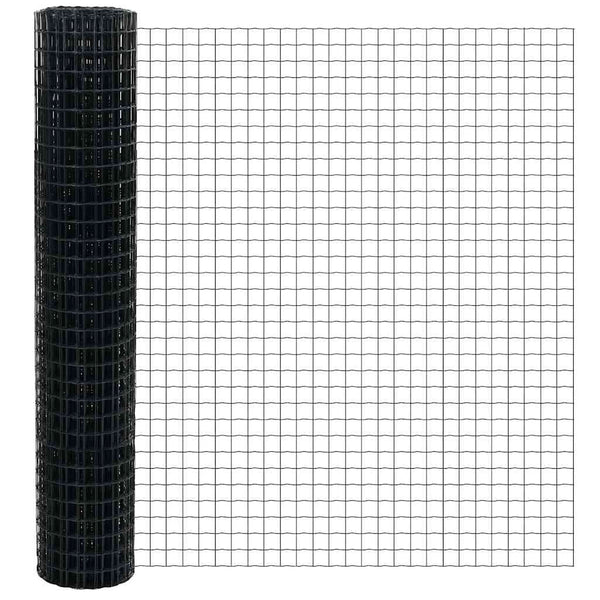 vidaXL Euro Fence Grey 1.6 x 10 m PVC-Coated Iron