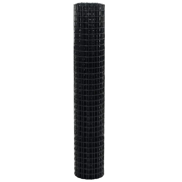 vidaXL Euro Fence Grey 1.6 x 10 m PVC-Coated Iron