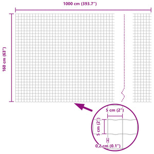 vidaXL Euro Fence Grey 1.6 x 10 m PVC-Coated Iron