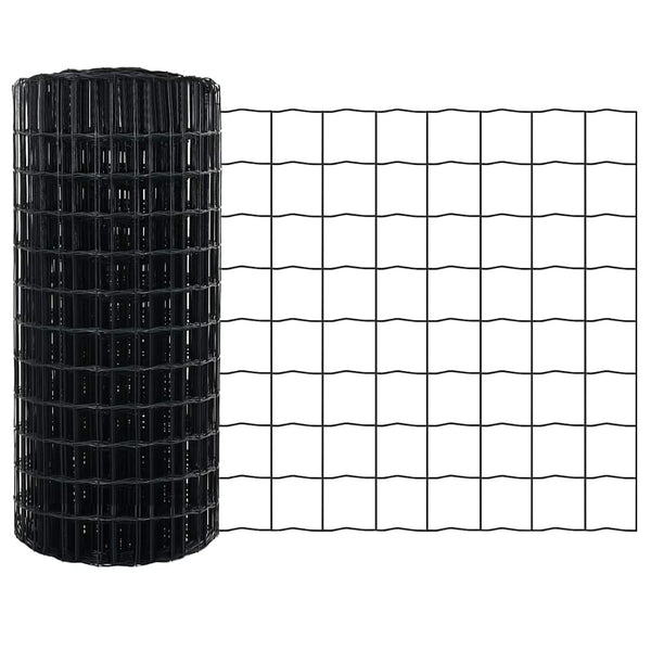 vidaXL Euro Fence Grey 0.6 x 25 m PVC-Coated Iron