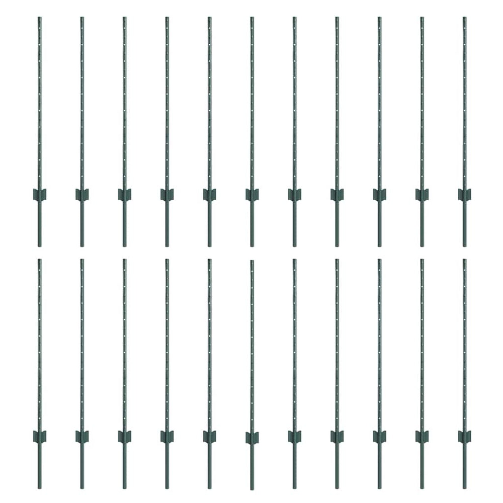 Zaunpfosten Grün Stahl 140 cm, 22 Stk.