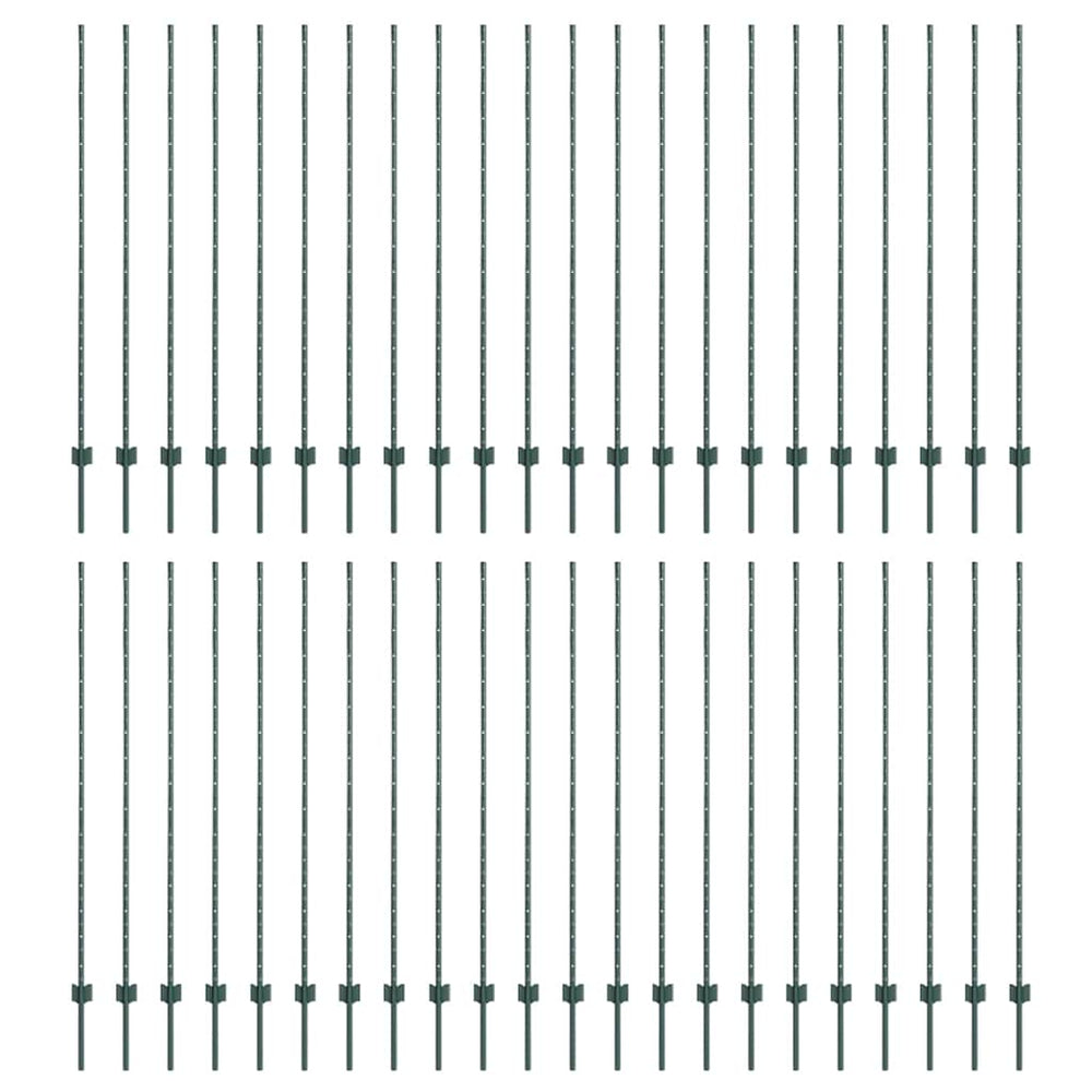 Grüne Zaunpfosten 200 cm, 44 Stk.