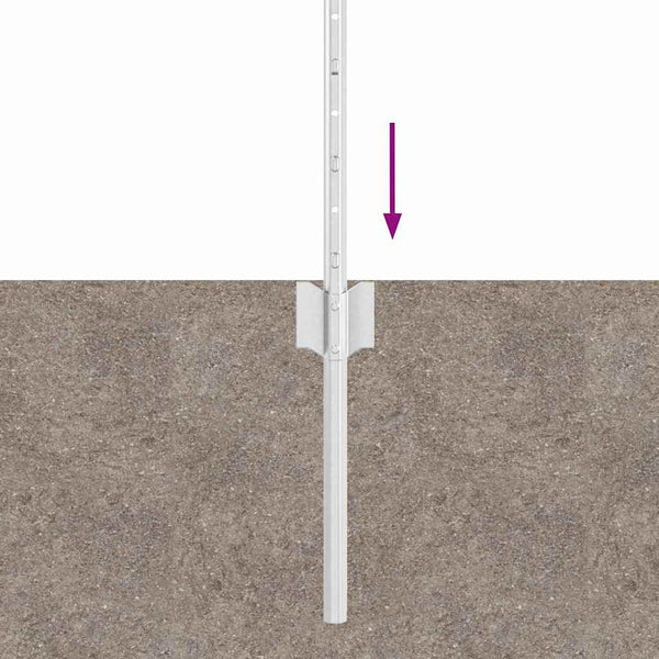 Zaunpfosten Silber 120 cm Stahl - 22er Set