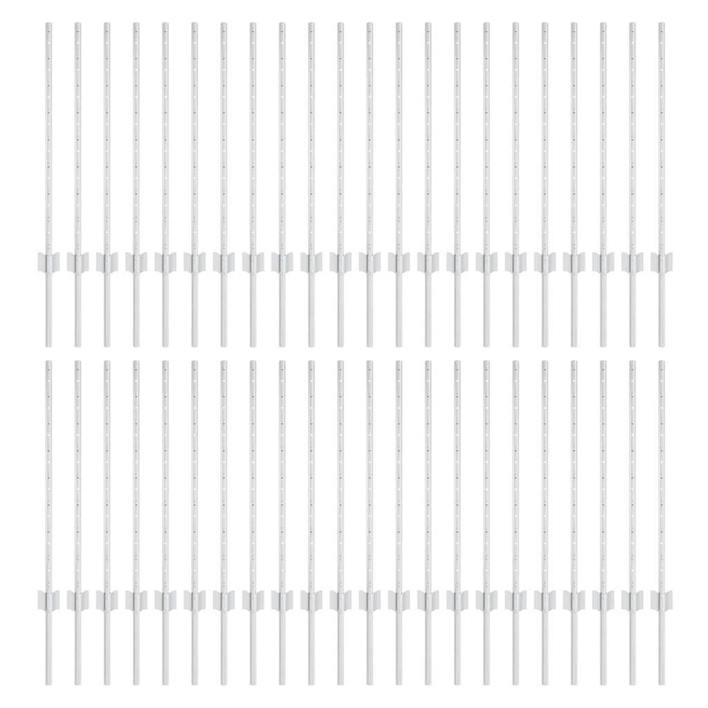 Zaunpfosten Silber 120 cm Stahl - 44er Set