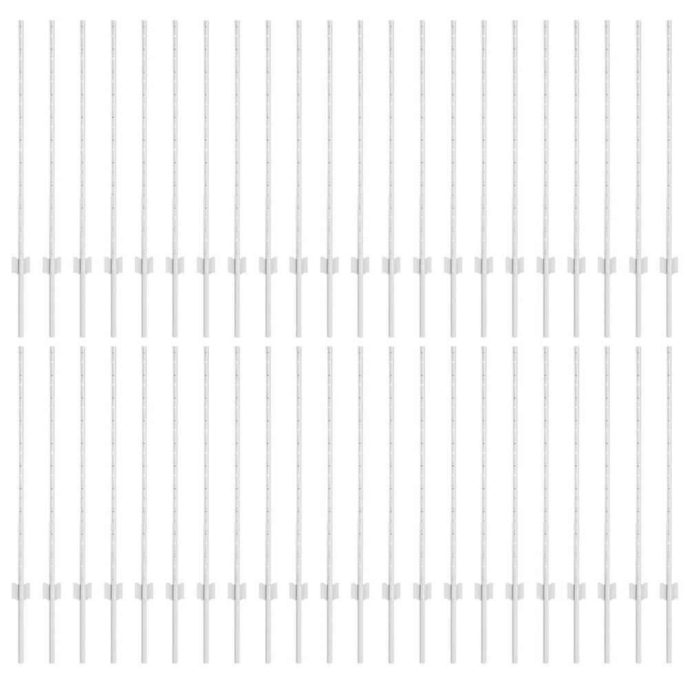 Zaunpfosten Set Silber Stahl 140cm 44 Stk