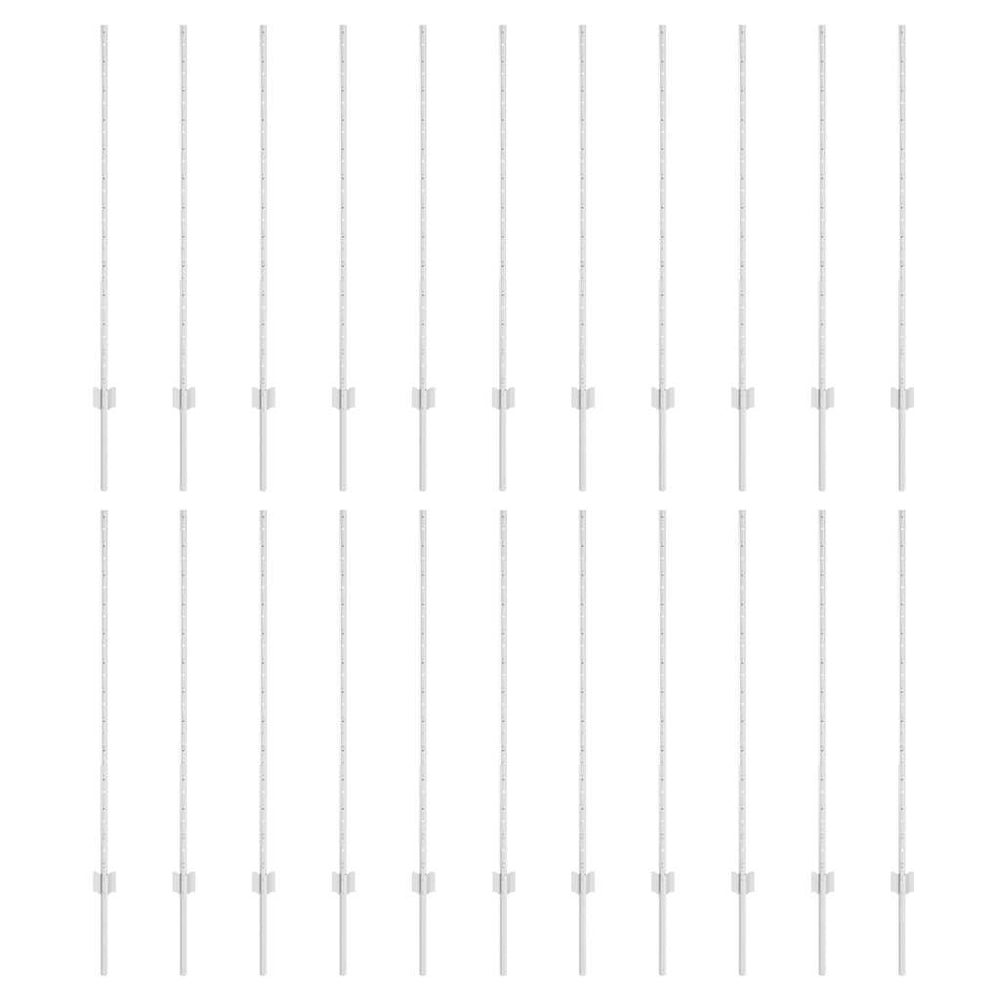 Zaunpfosten Silber 160 cm Stahl - 22er Set
