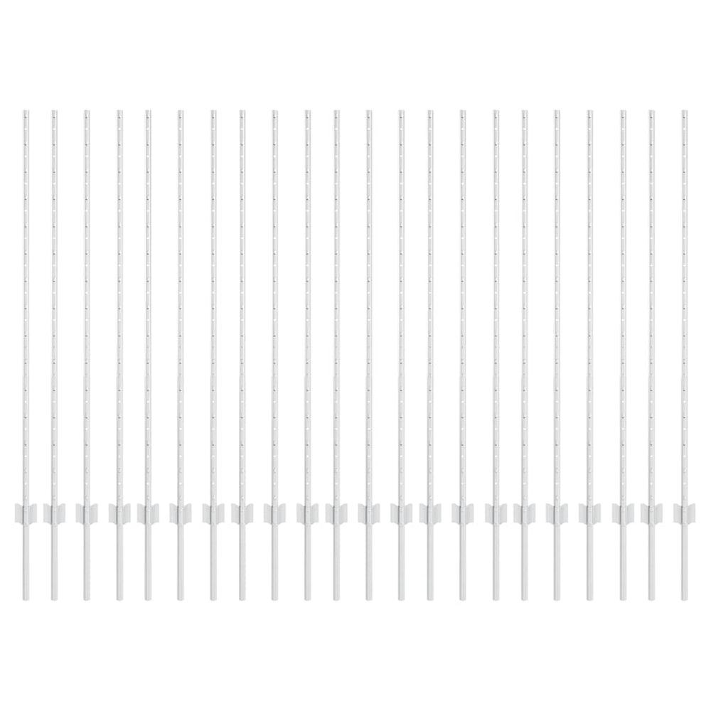 Zaunpfosten Silber Stahl 180cm 22er Set
