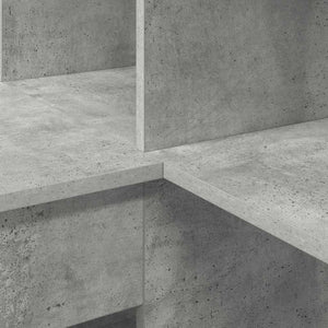Eckschreibtisch mit Regal Beton Grau