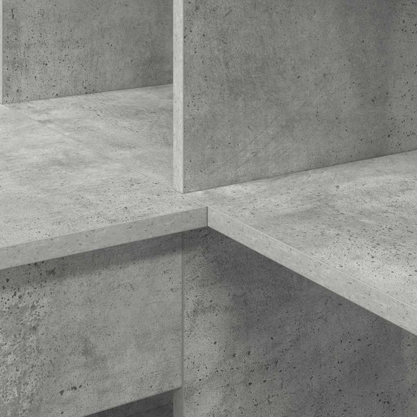 Eckschreibtisch mit Regal Beton Grau