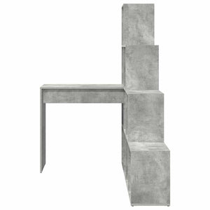Eckschreibtisch mit Regal Beton Grau
