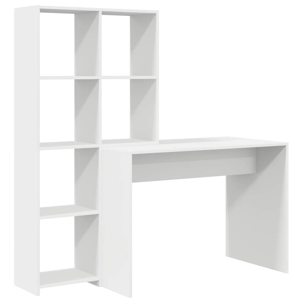 Schreibtisch mit Regal Weiß 138,5 cm