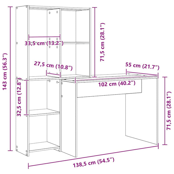 Schreibtisch Sonoma-Eiche 138,5 cm
