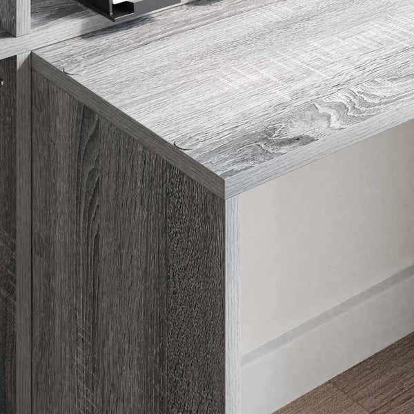 vidaXL Desk Grey Sonoma 138.5 x 55 x 143 cm Engineered Wood