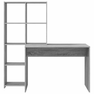 vidaXL Desk Grey Sonoma 138.5 x 55 x 143 cm Engineered Wood
