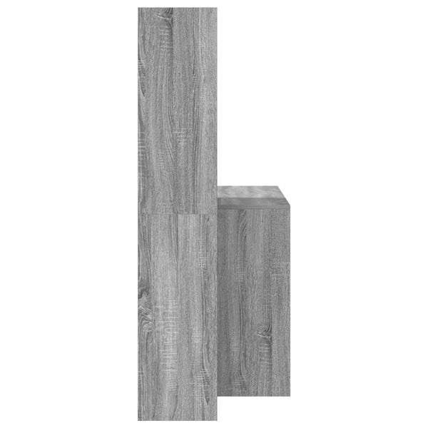 vidaXL Desk Grey Sonoma 138.5 x 55 x 143 cm Engineered Wood