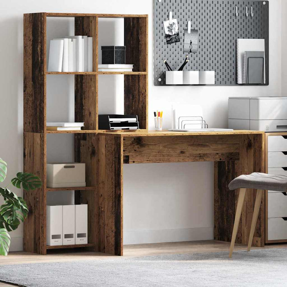 vidaXL Desk Reclaimed Wood 138.5 x 55 x 143 cm Engineered Wood