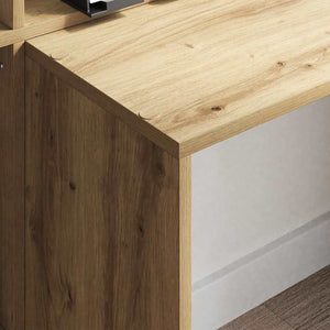 vidaXL Desk Artisan Oak 138.5 x 55 x 143 cm Engineered Wood