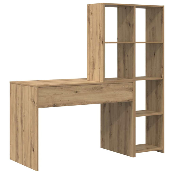 vidaXL Desk Artisan Oak 138.5 x 55 x 143 cm Engineered Wood