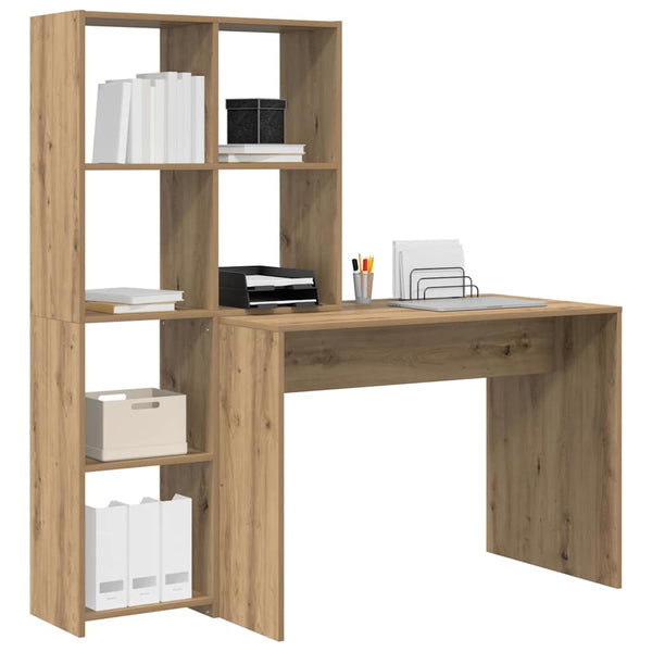 vidaXL Desk Artisan Oak 138.5 x 55 x 143 cm Engineered Wood