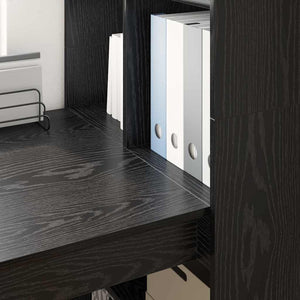 vidaXL Desk with Shelves Black Oak Look 122 x 67 x 145 cm