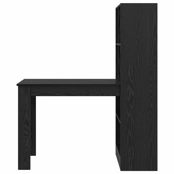 vidaXL Desk with Shelves Black Oak Look 122 x 67 x 145 cm